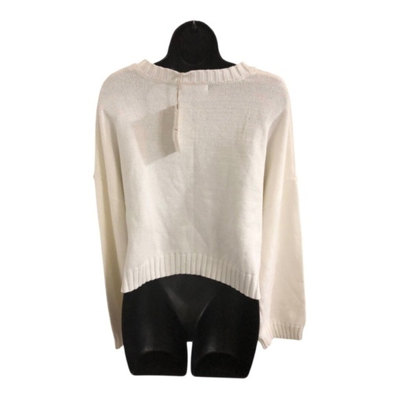 White crochet knit American flag patriotic Americana slouchy sweater size XL new - Picture 11 of 12